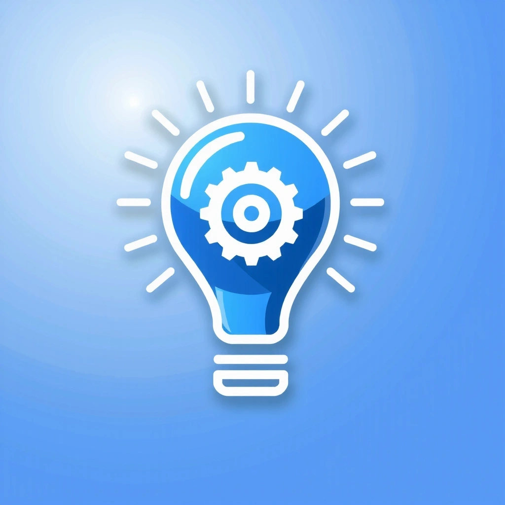 Icon representing innovation, possibly a lightbulb or gears.