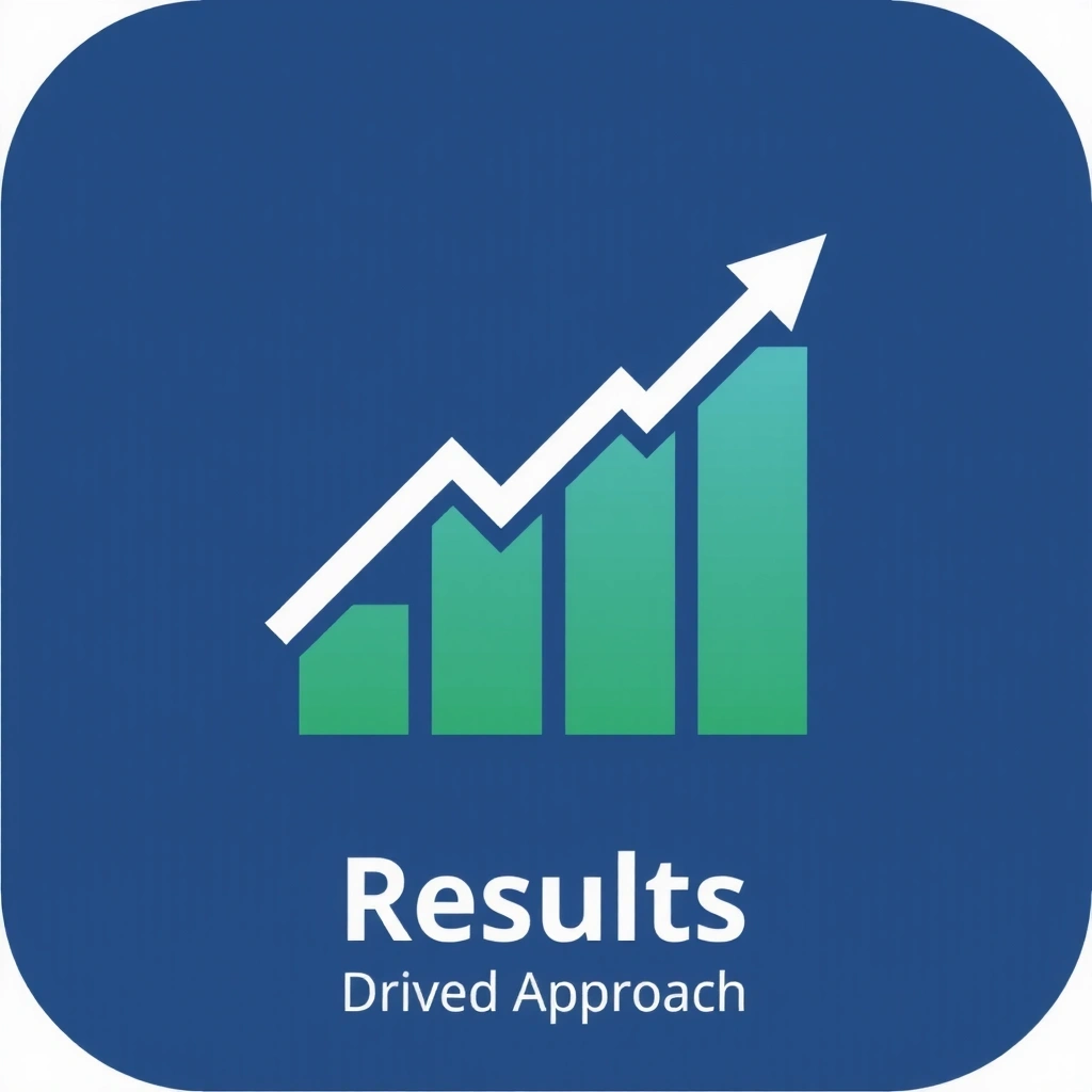 Icon representing results-driven, possibly an upward-trending graph or a trophy.