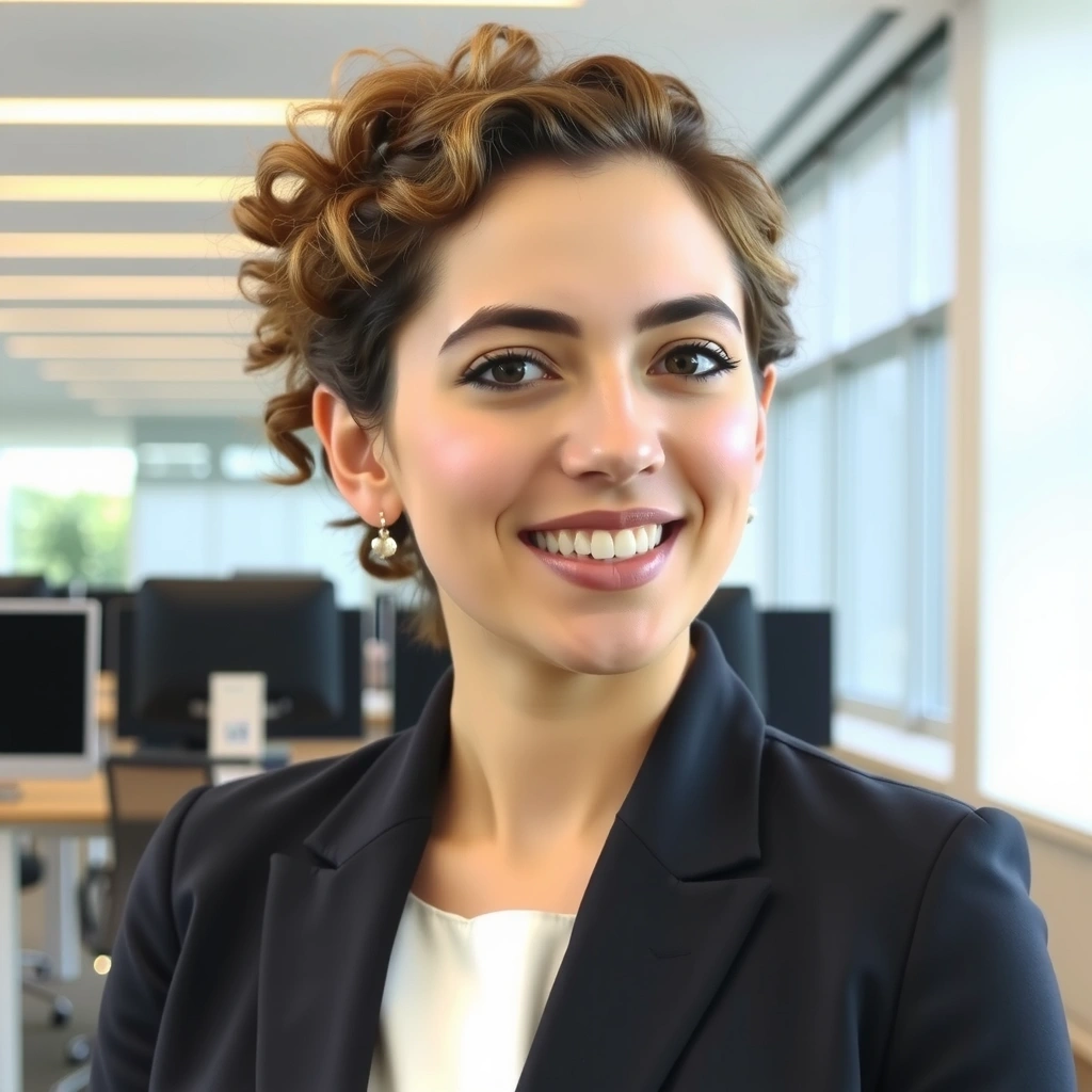 Professional headshot of a female Head of Digital Strategy, looking approachable.