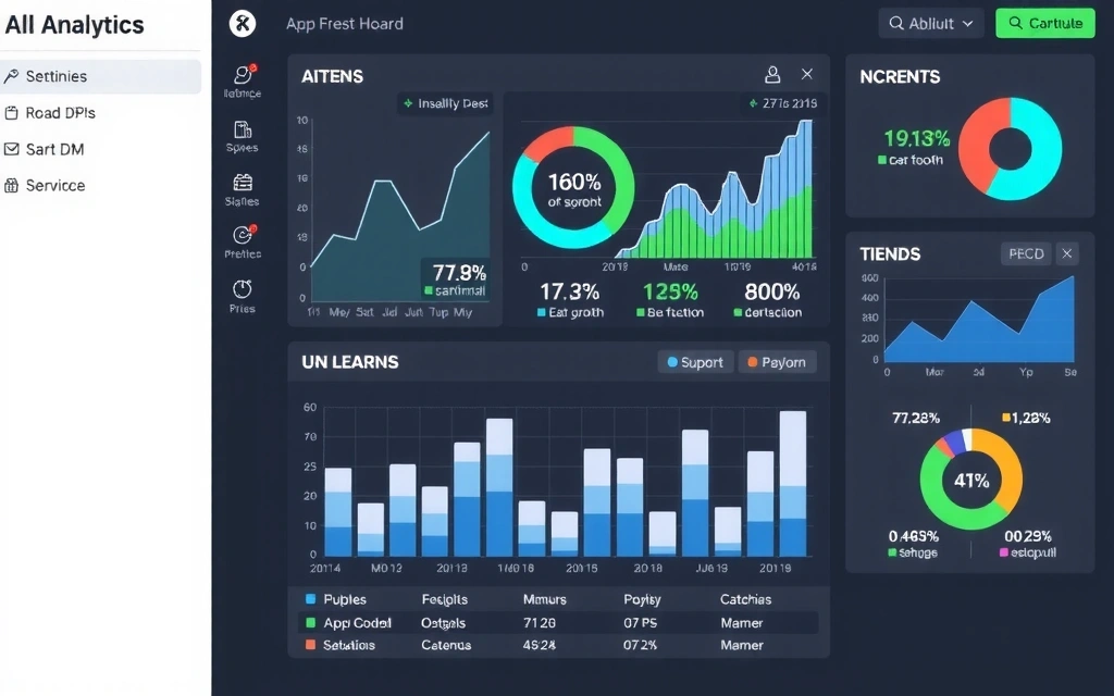 Analytics dashboard showing growth charts and data visualization