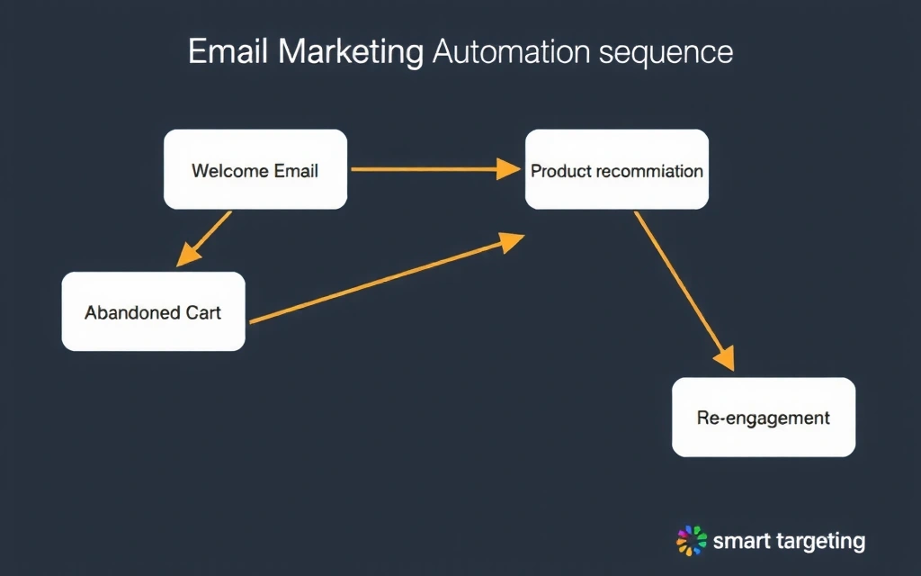 Flowchart showing email marketing automation