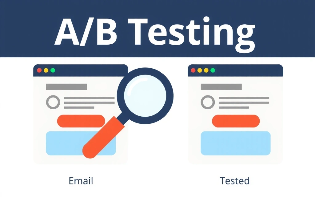Split test graphic for email marketing optimization