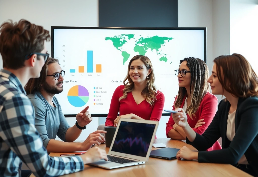 Team analyzing data and crafting digital strategy