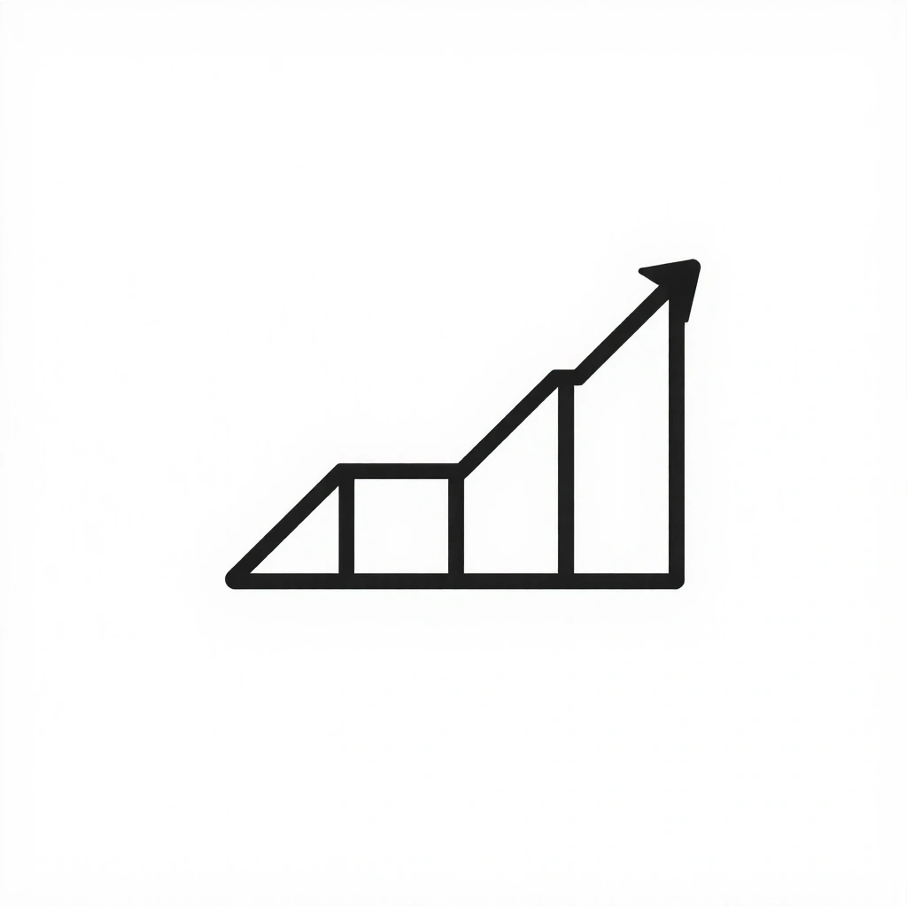 Upward trending graph icon