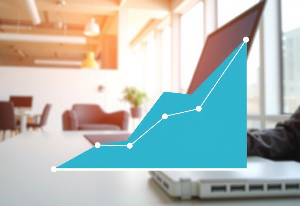 A graph showing significant growth in website traffic and conversions for a client.